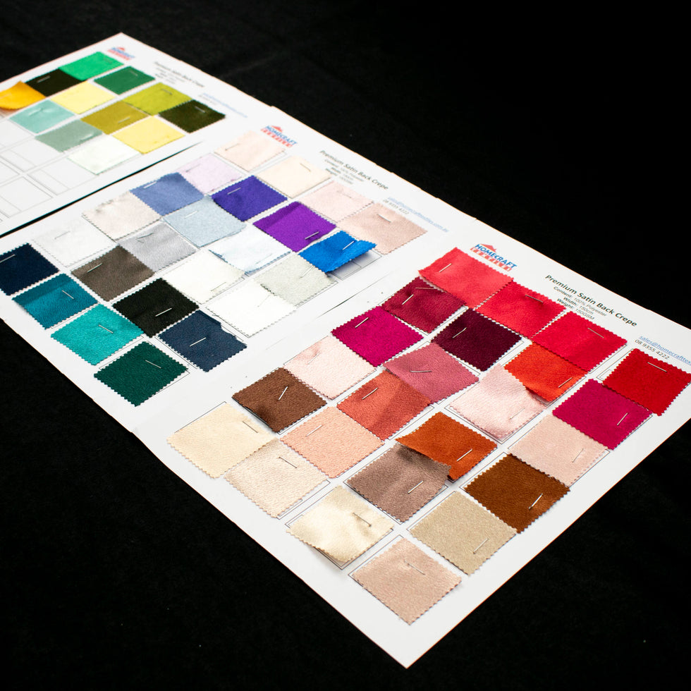 Premium Satin Back Crepe Sample Book – Homecraft Textiles