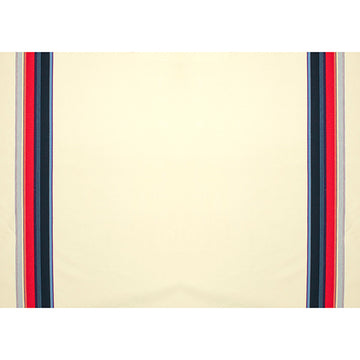 Printed Knits Design-145 Navy & Red Stripes Border Prints on Cream
