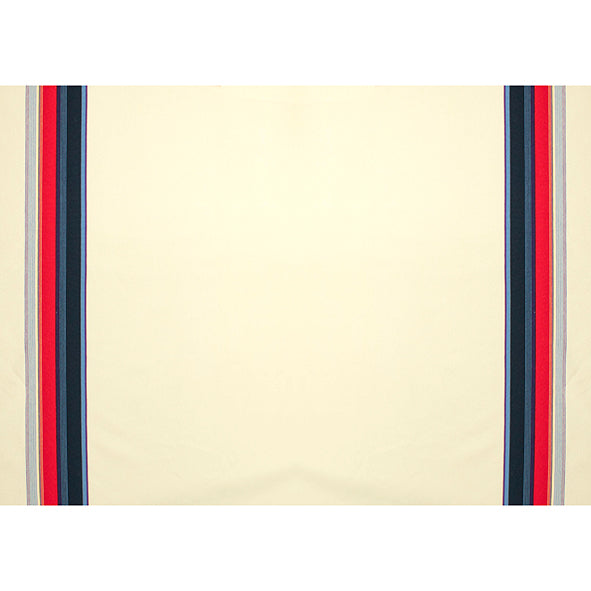 Printed Knits Design-145 Navy & Red Stripes Border Prints on Cream