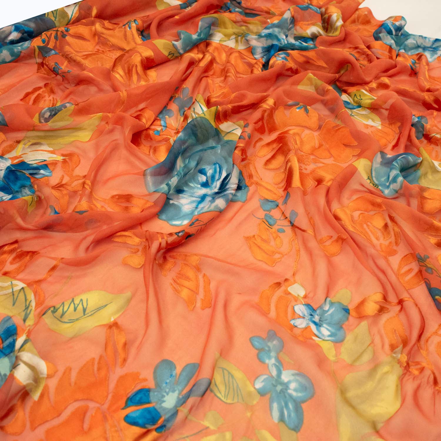 Printed Burnout Silk Chiffon