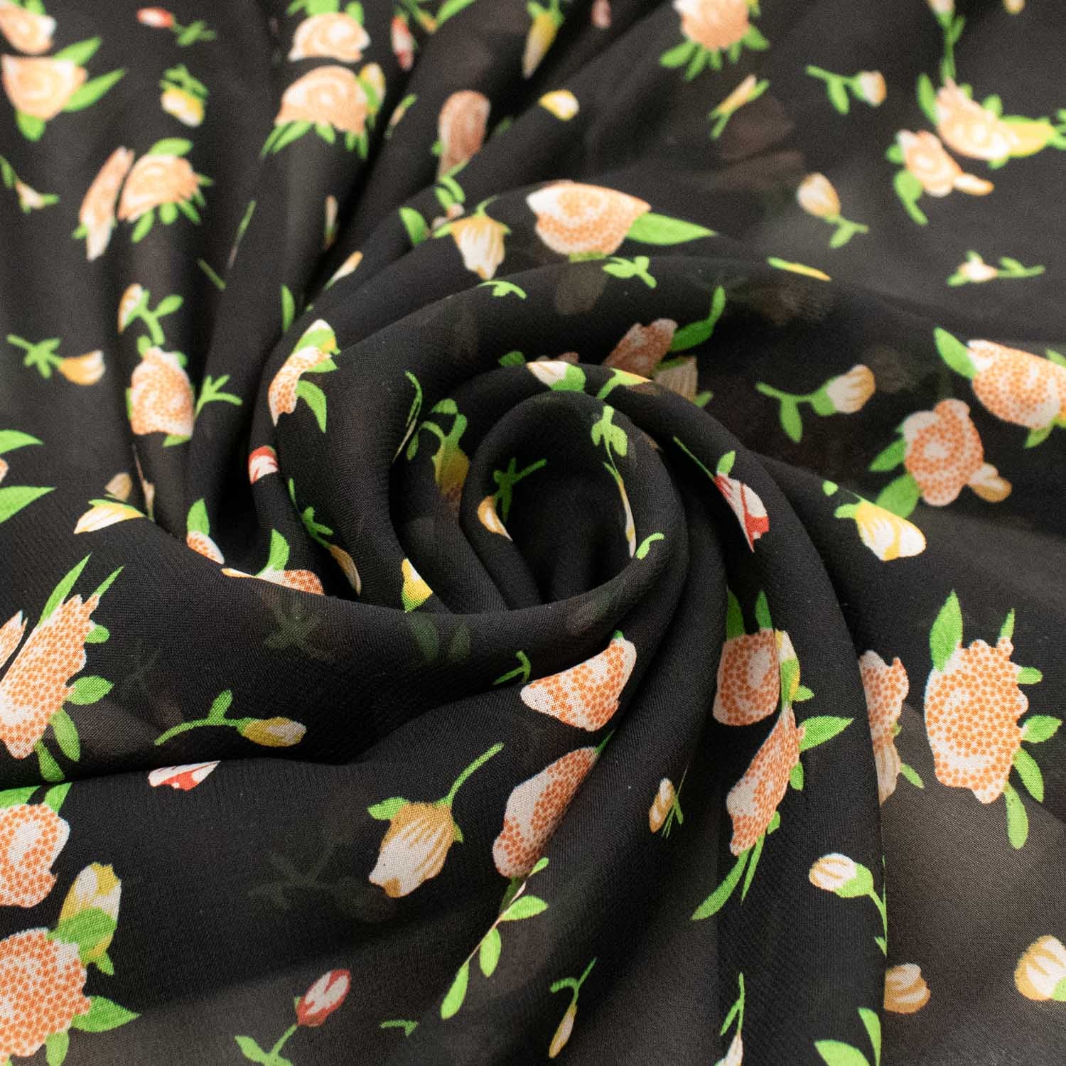 Printed Chiffon Design-1 Small Flowers