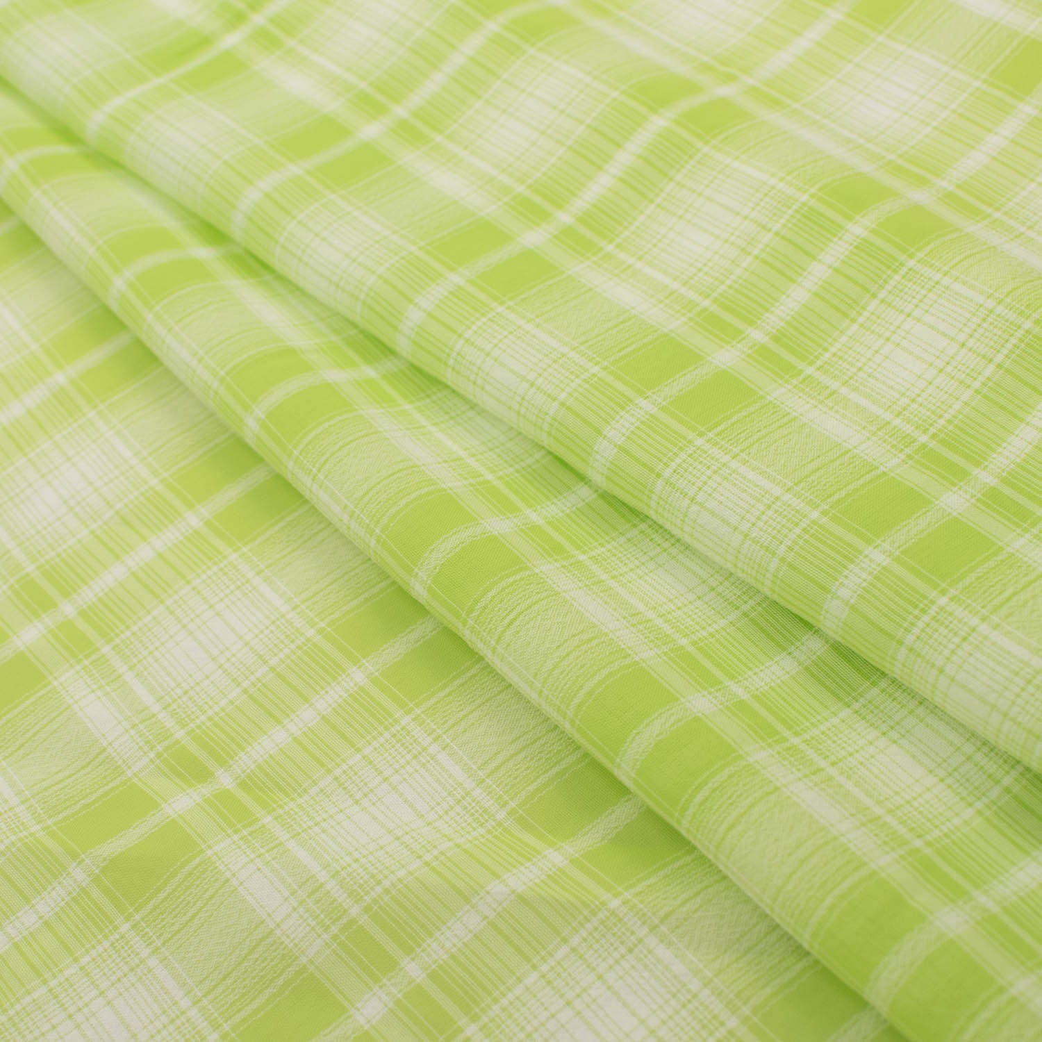 Printed Chiffon Design-3 Green & White Checks