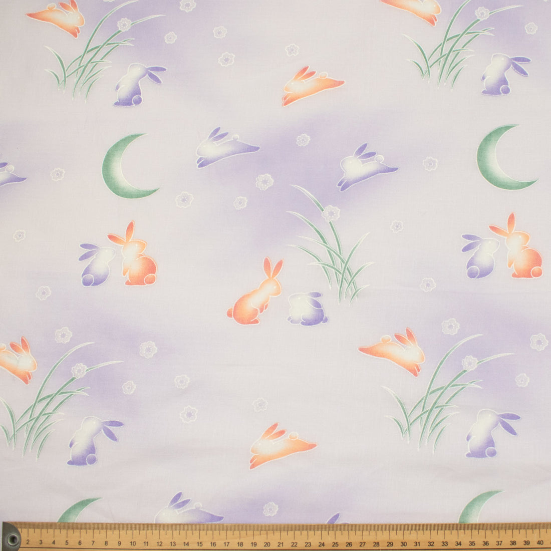Printed Cotton Voile Design-78 Purple & Orange Rabbits