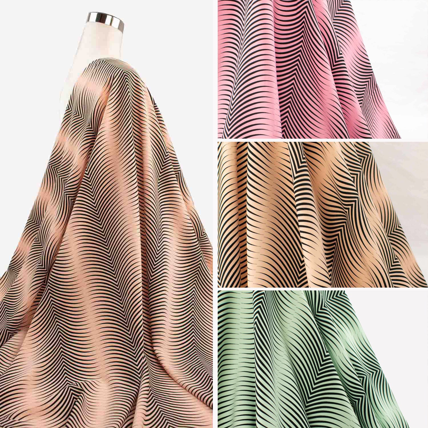 Printed Crepe Abstract Wavy