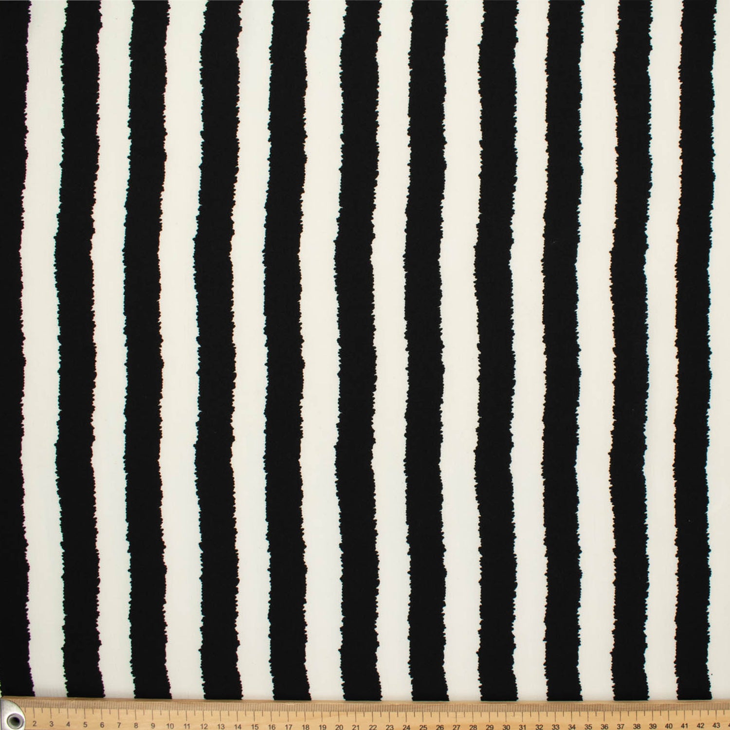 Stripe Printed Crepe Georgette White & Black