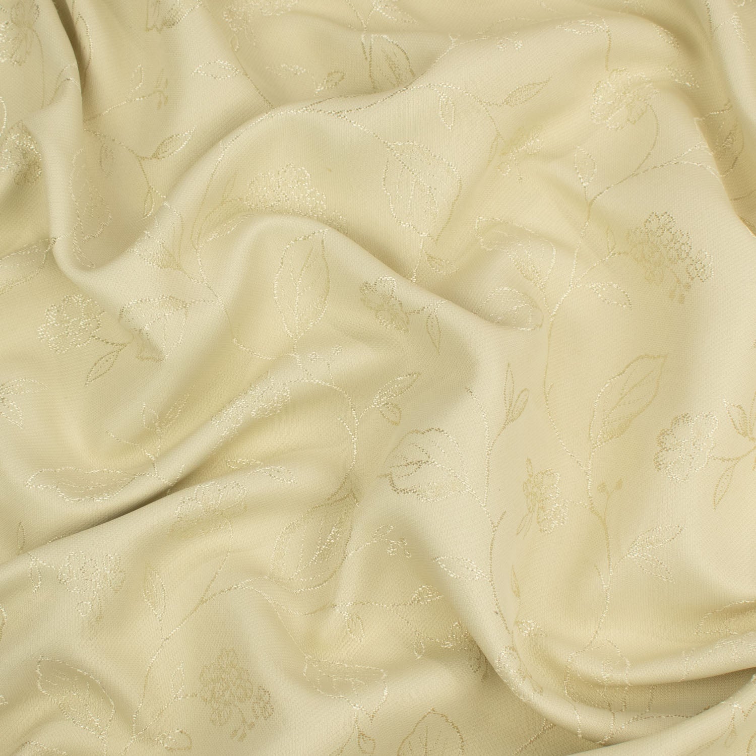 Embroidered Floral Vines Dim-Out Curtaining/Upholstery Jacquard