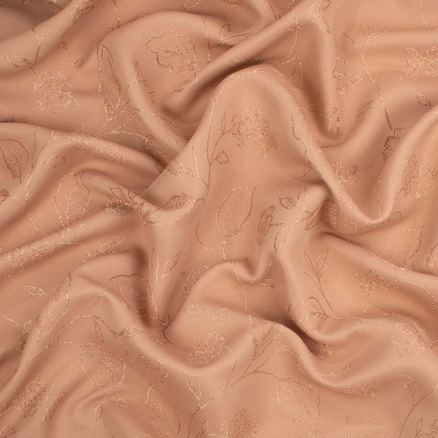 Embroidered Floral Vines Dim-Out Curtaining/Upholstery Jacquard