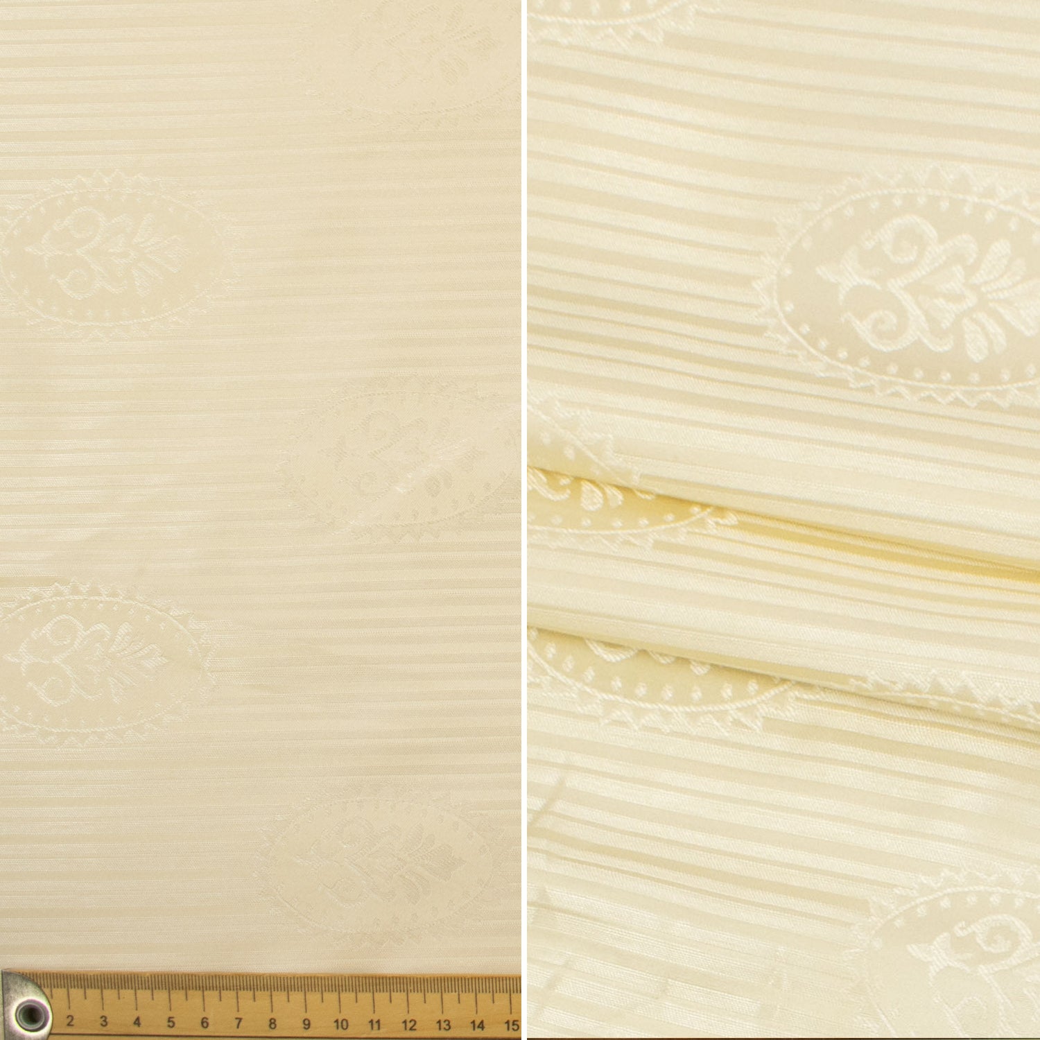 Natural White Jacquard Curtaining/Upholstery Fabric 280CM