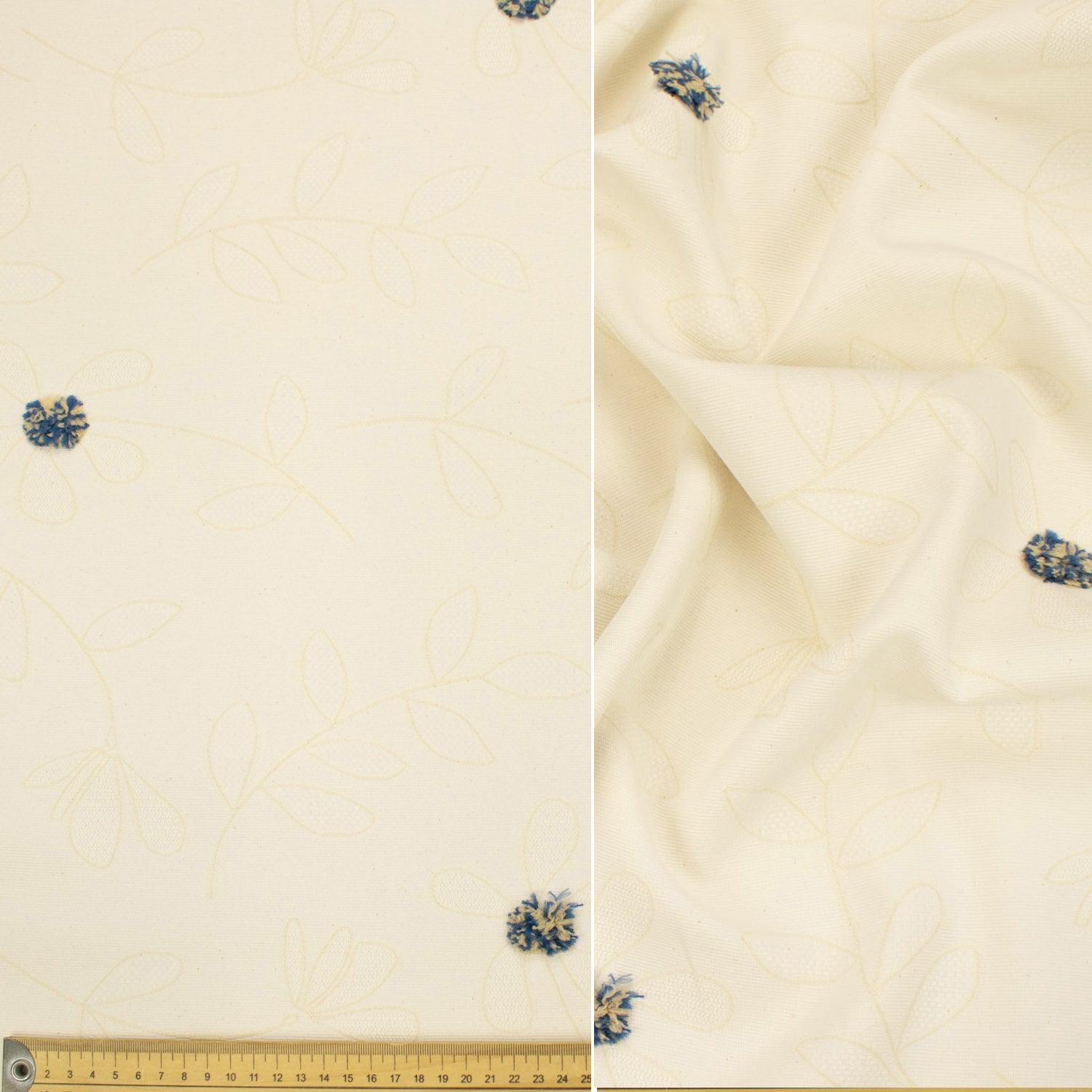 Flowers & Vines Embroidered Curtaining/Upholstery Fabric 280CM