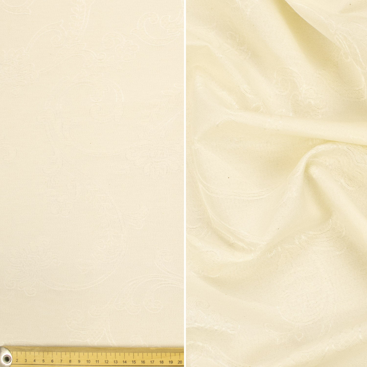 Natural White Jacquard Curtaining/Upholstery Fabric 280CM