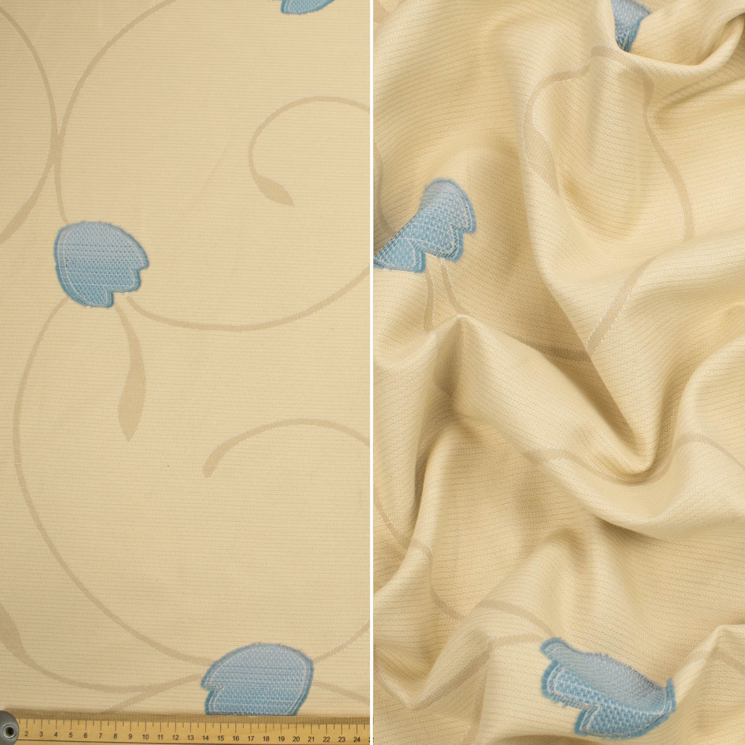 Flowers & Vines Embroidered Curtaining/Upholstery Fabric 280CM