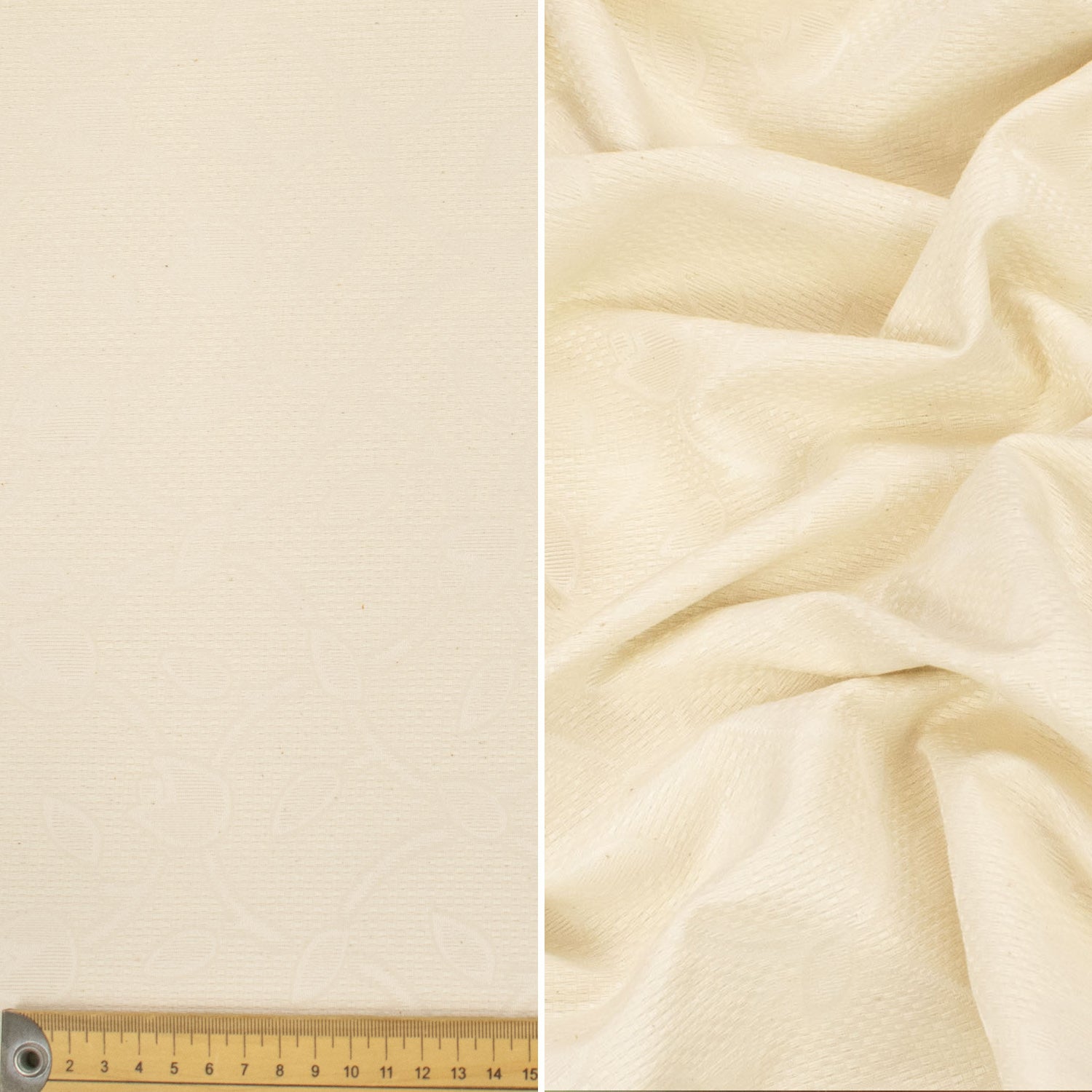 Natural White Jacquard Curtaining/Upholstery Fabric 280CM