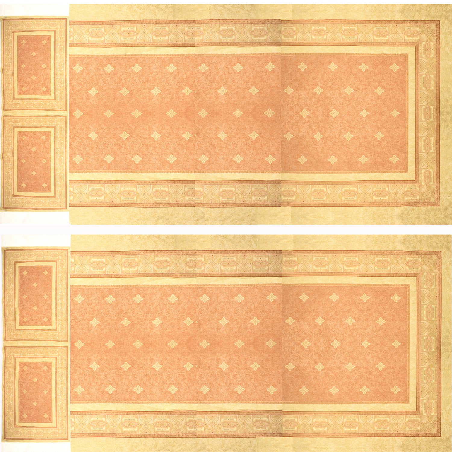 Vintage Floral Geometric Printed Textured Jacquard Curtaining/Upholstery 184x280CM Panel