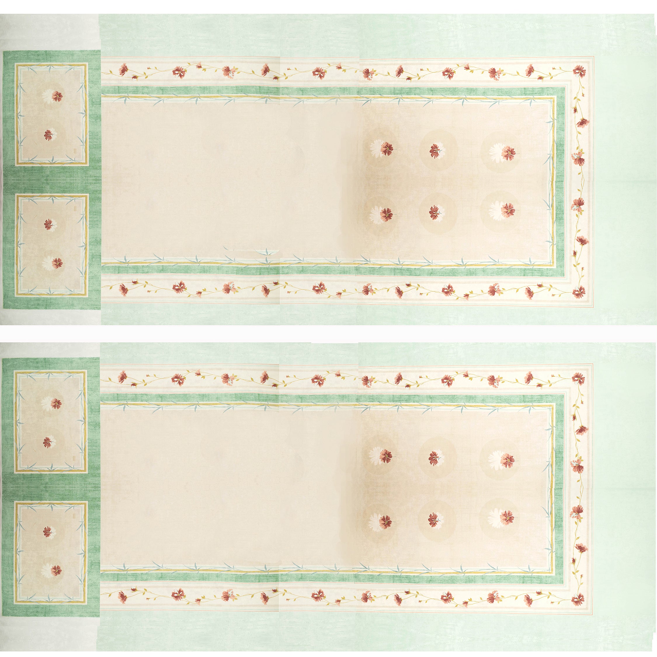 Vintage Floral Geometric Printed Textured Jacquard Curtaining/Upholstery 184x280CM Panel