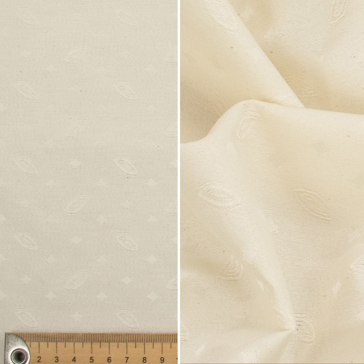 Natural White Jacquard Curtaining/Upholstery Fabric 280CM