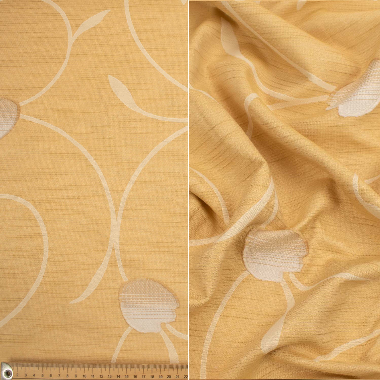 Flowers & Vines Embroidered Curtaining/Upholstery Fabric 280CM