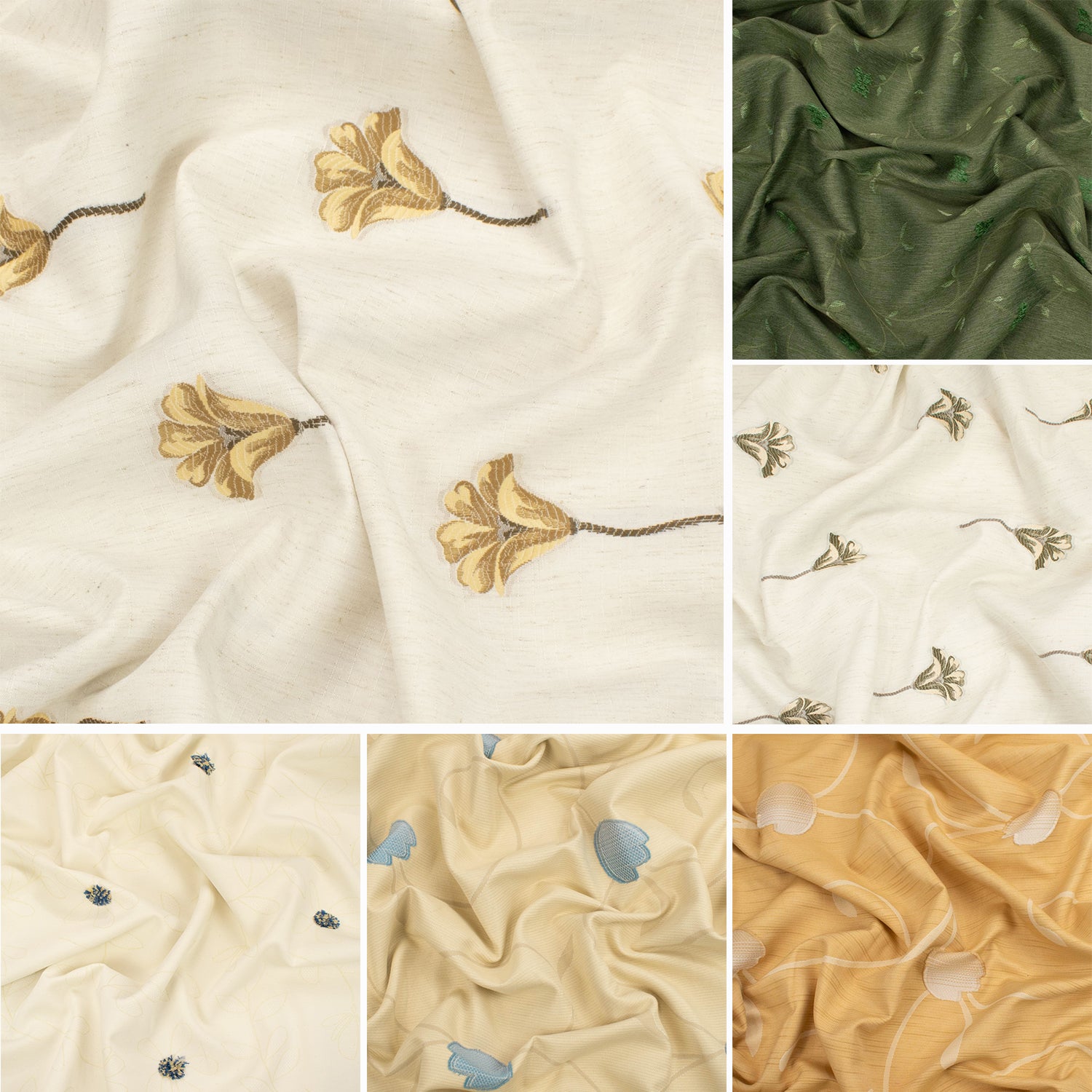 Flowers & Vines Embroidered Curtaining/Upholstery Fabric 280CM