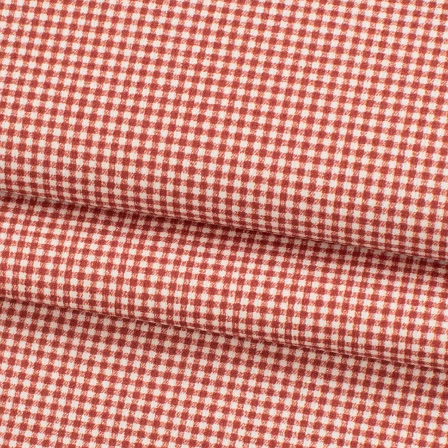 Red Micro Check Duck Canvas Cotton 280CM Wide