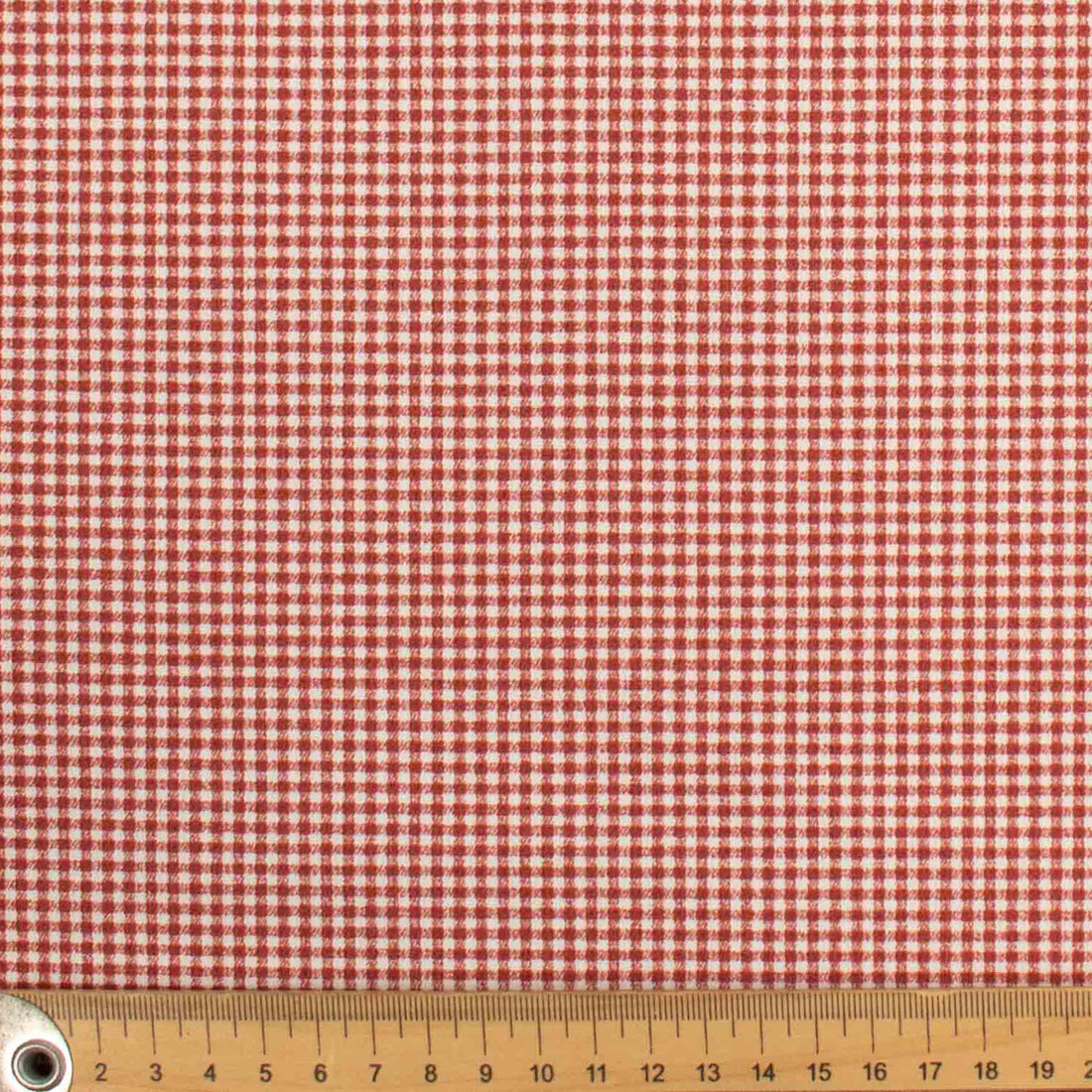 Red Micro Check Duck Canvas Cotton 280CM Wide