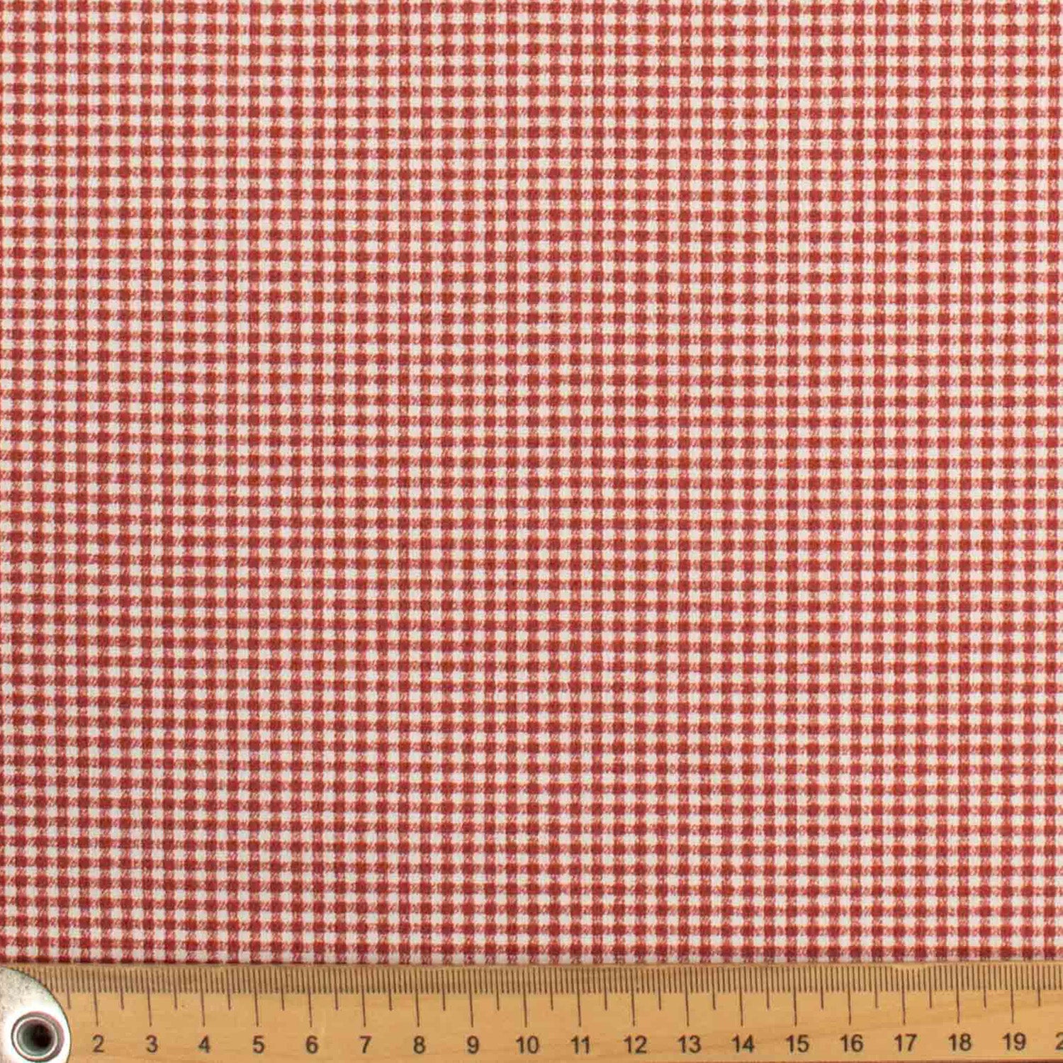Red Micro Check Duck Canvas Cotton 280CM Wide