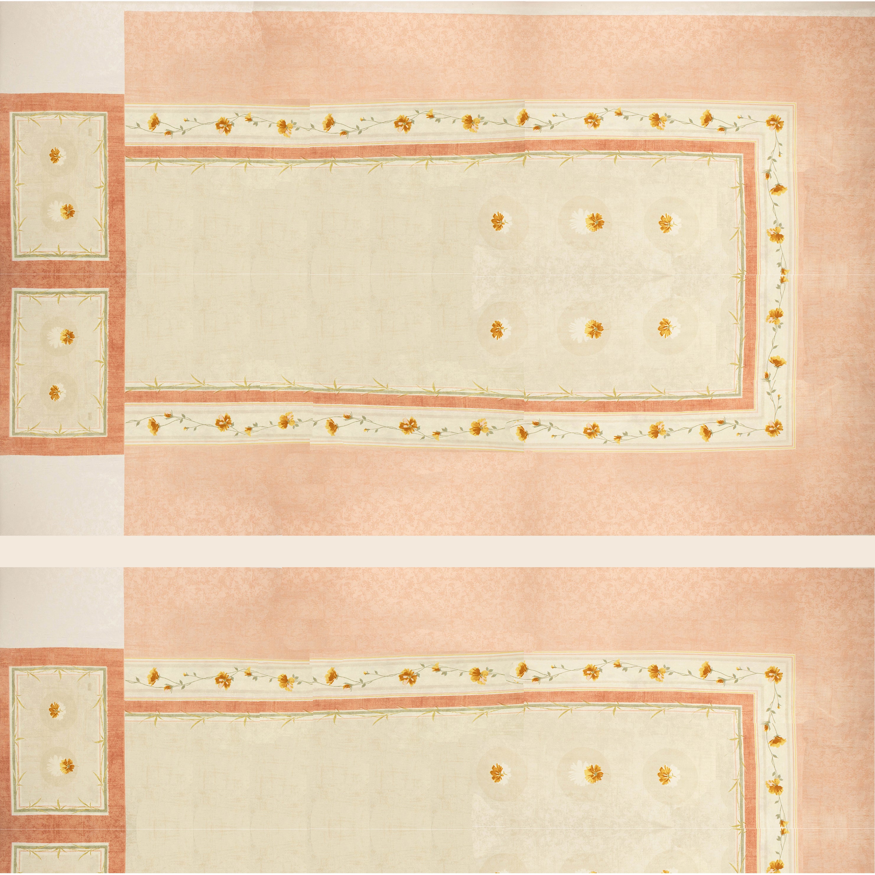 Vintage Floral Geometric Printed Textured Jacquard Curtaining/Upholstery 184x280CM Panel