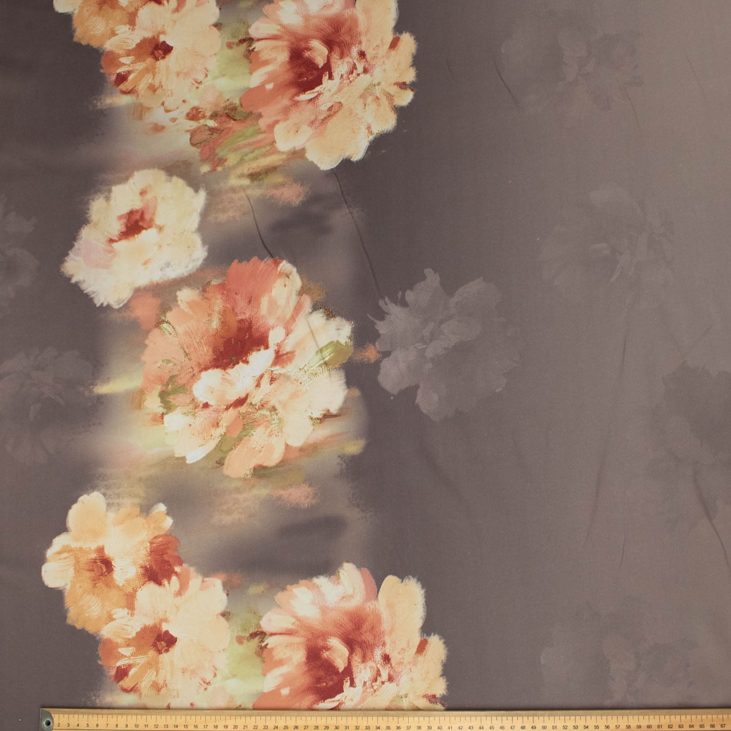 Reversible Printed Floral Dim-Out Curtaining Drapery Fabric 300cm