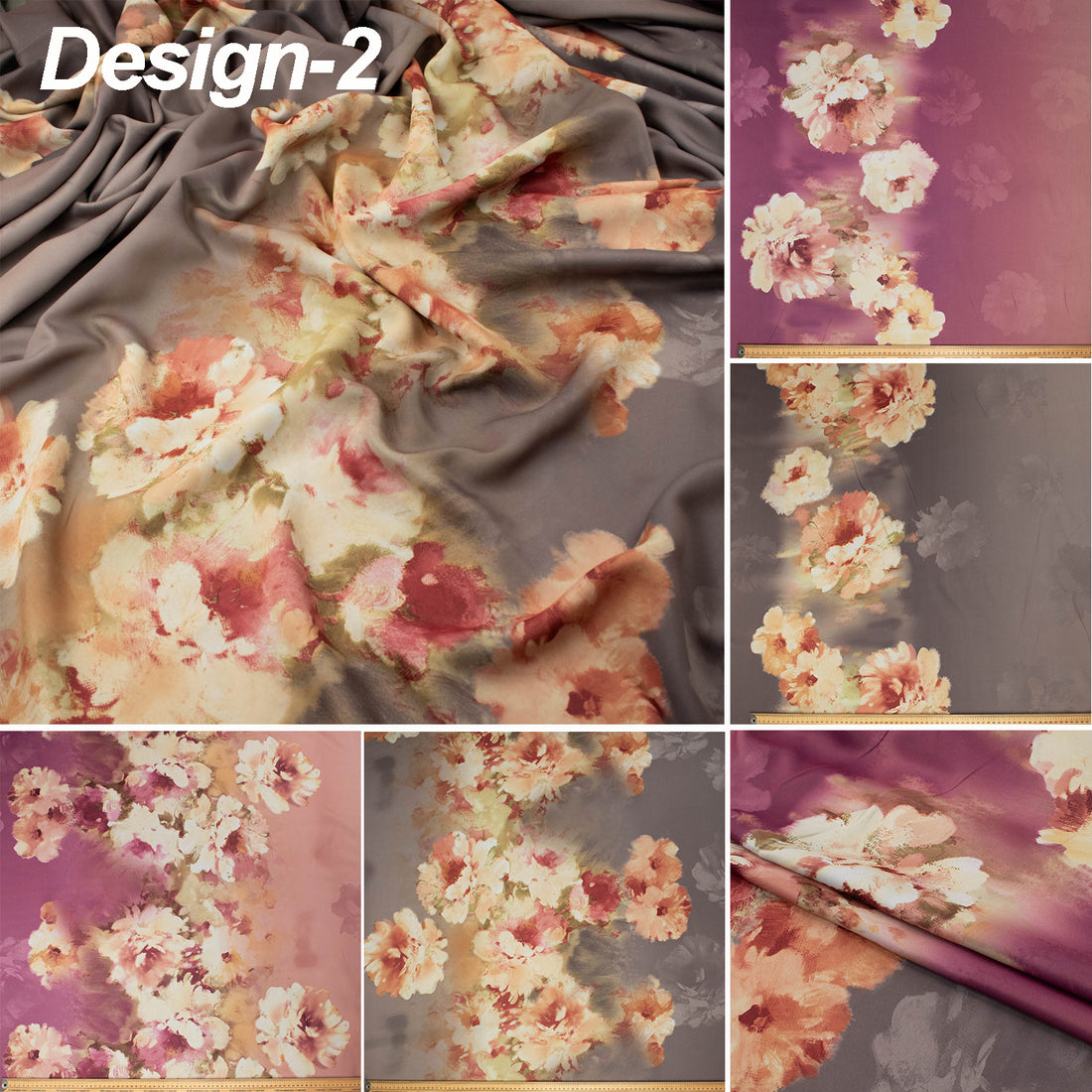 Reversible Printed Floral Dim-Out Curtaining Drapery Fabric 300cm