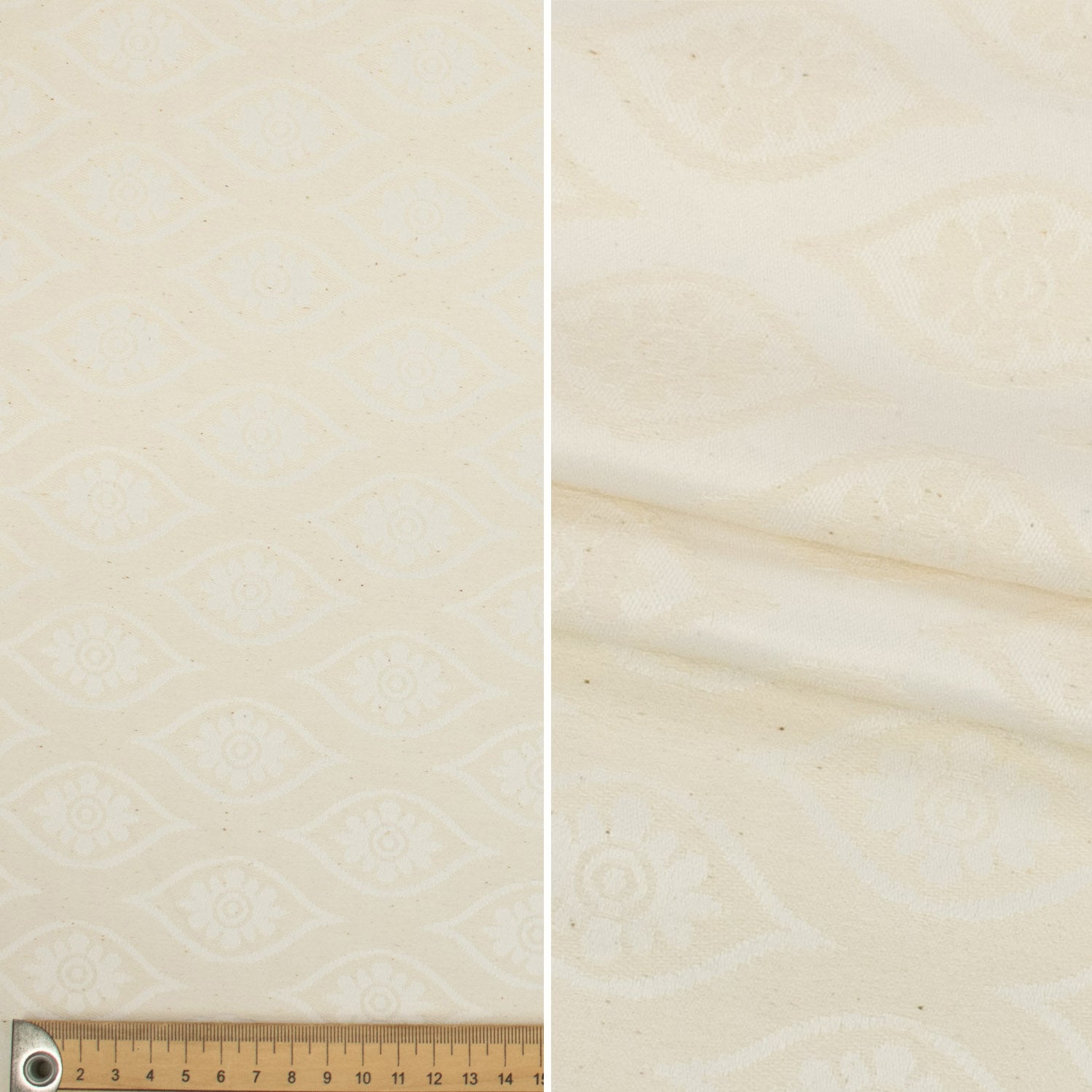 Natural White Jacquard Curtaining/Upholstery Fabric 280CM