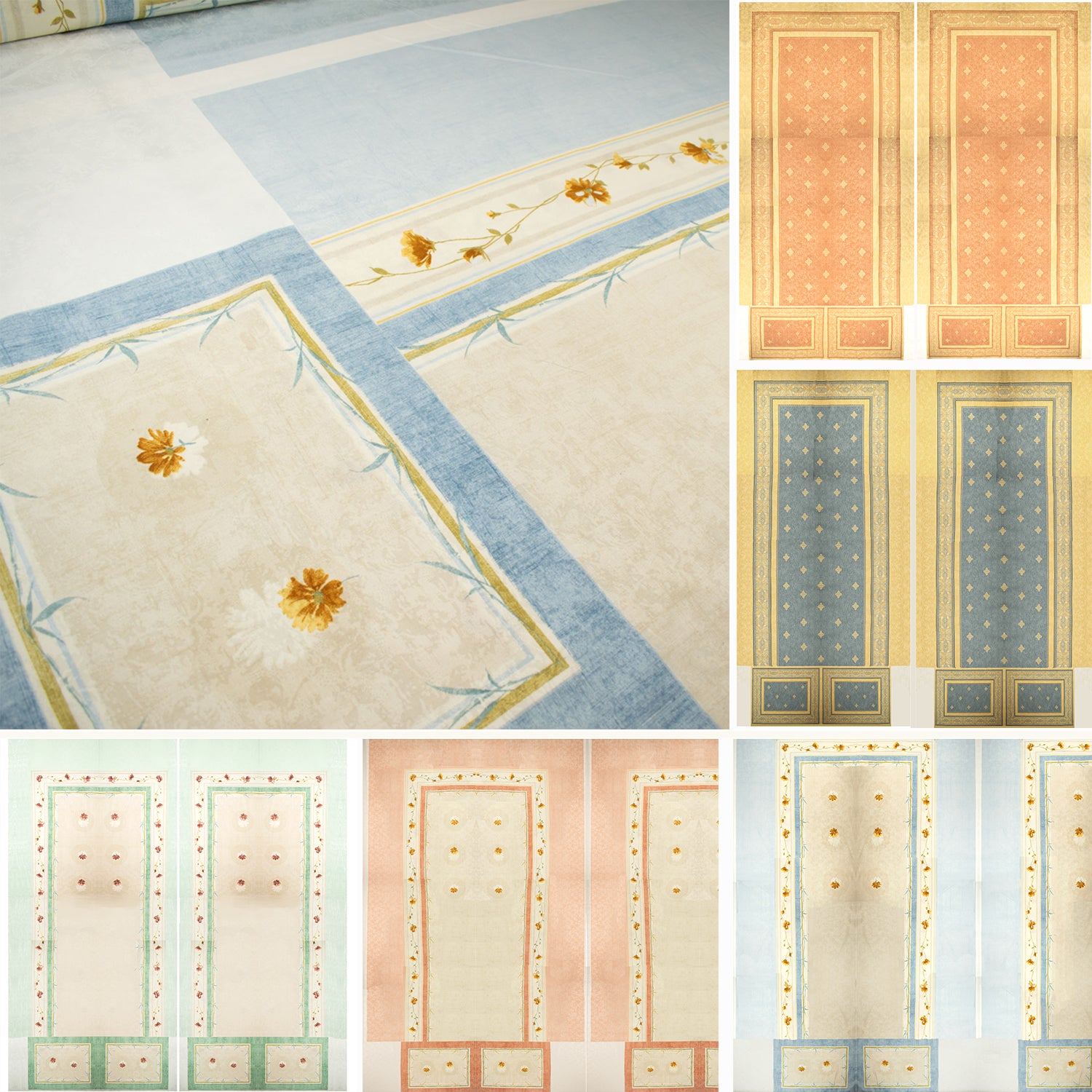 Vintage Floral Geometric Printed Textured Jacquard Curtaining/Upholstery 184x280CM Panel