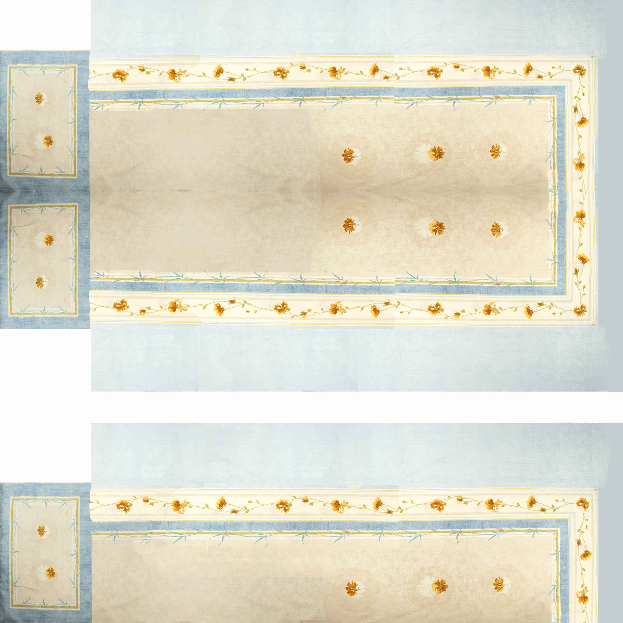 Vintage Floral Geometric Printed Textured Jacquard Curtaining/Upholstery 184x280CM Panel