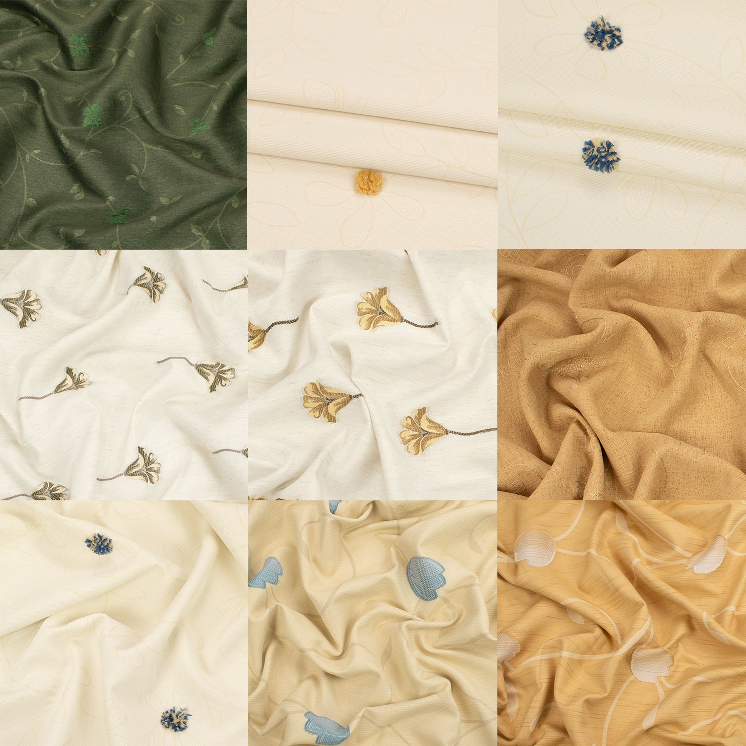 Flowers & Vines Embroidered Curtaining/Upholstery Fabric 280CM