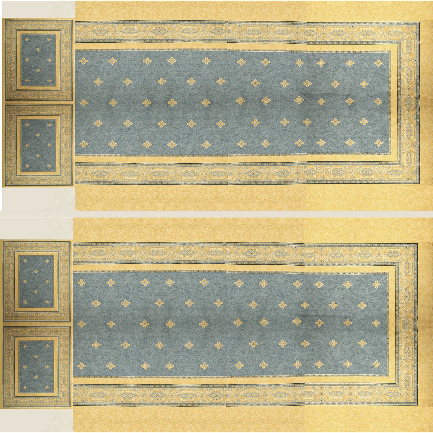 Vintage Floral Geometric Printed Textured Jacquard Curtaining/Upholstery 184x280CM Panel