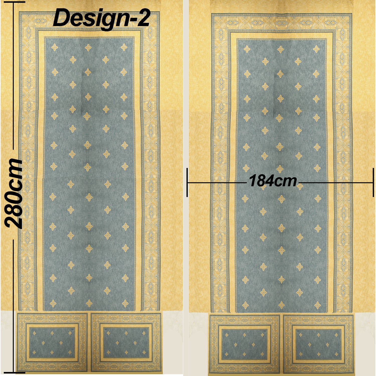 Vintage Floral Geometric Printed Textured Jacquard Curtaining/Upholstery 184x280CM Panel