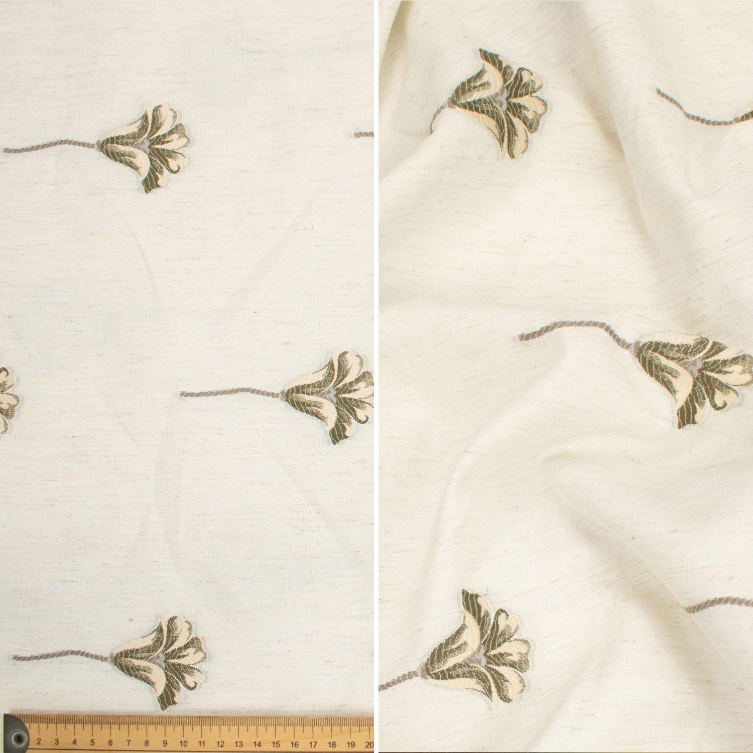 Flowers & Vines Embroidered Curtaining/Upholstery Fabric 280CM