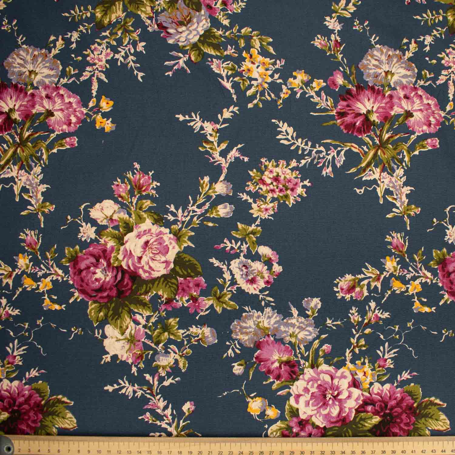Flowers & Leaves Printed Curtaining/Upholstery Fabric 150cm