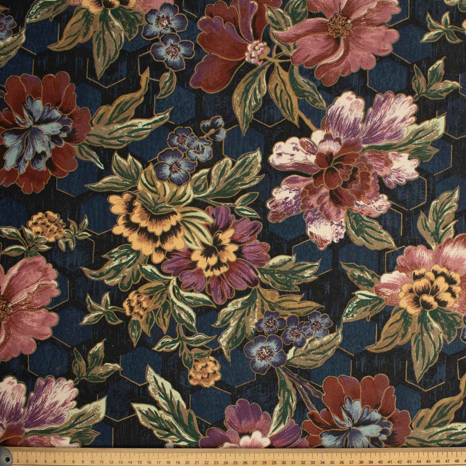 Flowers & Leaves Printed Curtaining/Upholstery Fabric 150cm