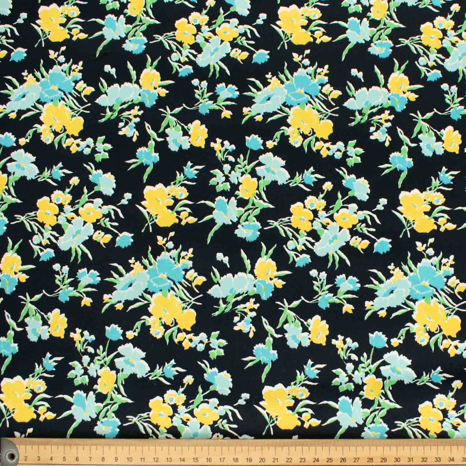 Flowers & Leaves Printed Curtaining/Upholstery Fabric 150cm