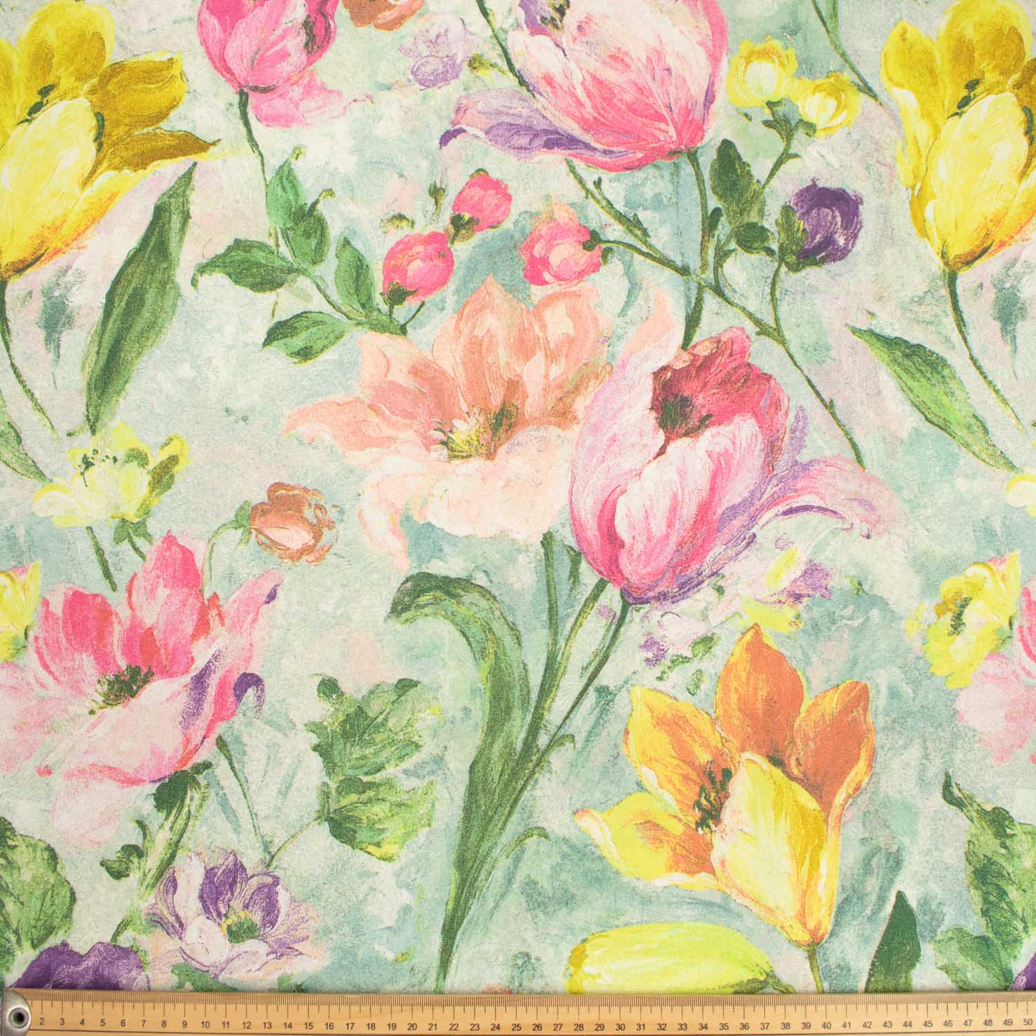 Flowers & Leaves Printed Curtaining/Upholstery Fabric 150cm