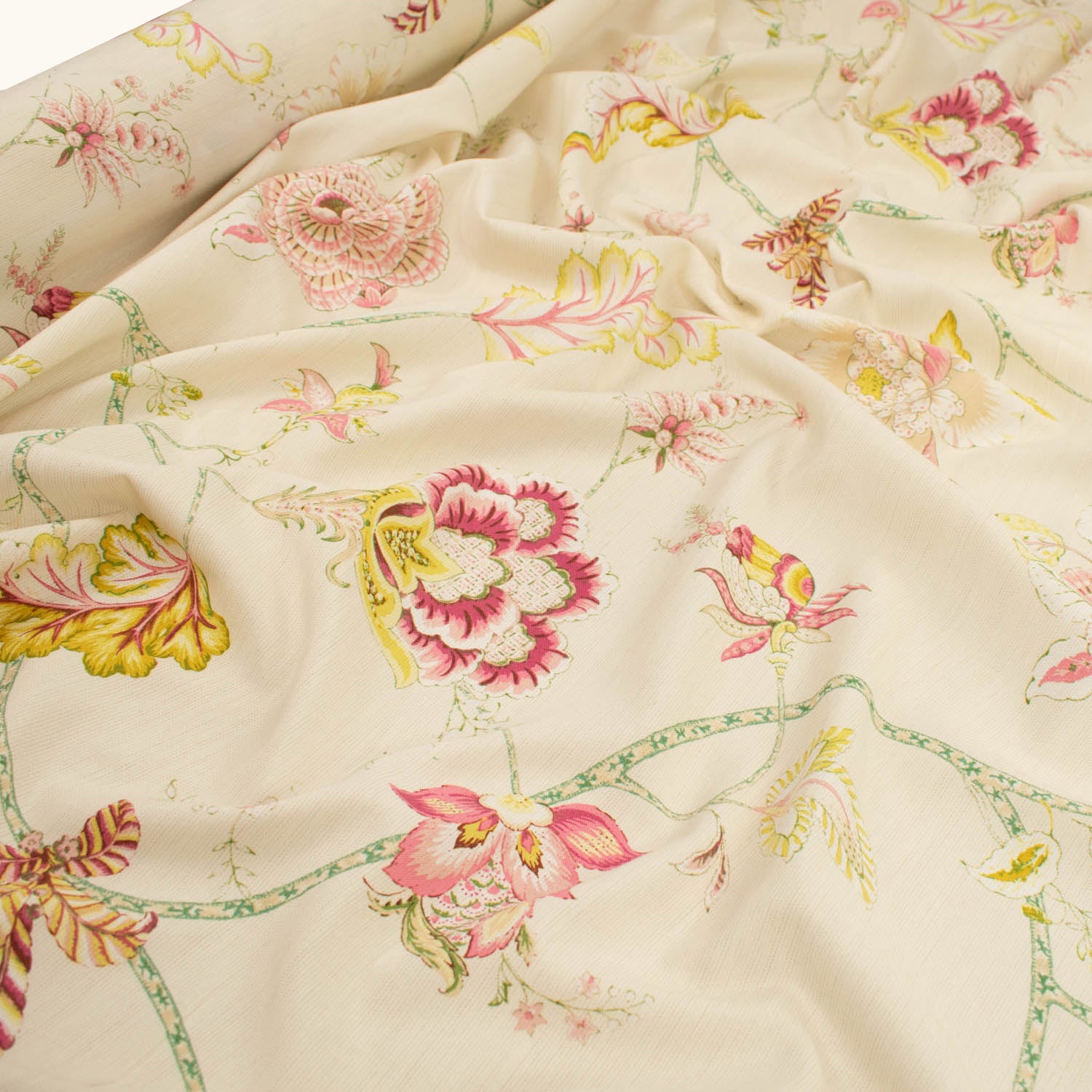 Flowers & Leaves Printed Curtaining/Upholstery Fabric 150cm