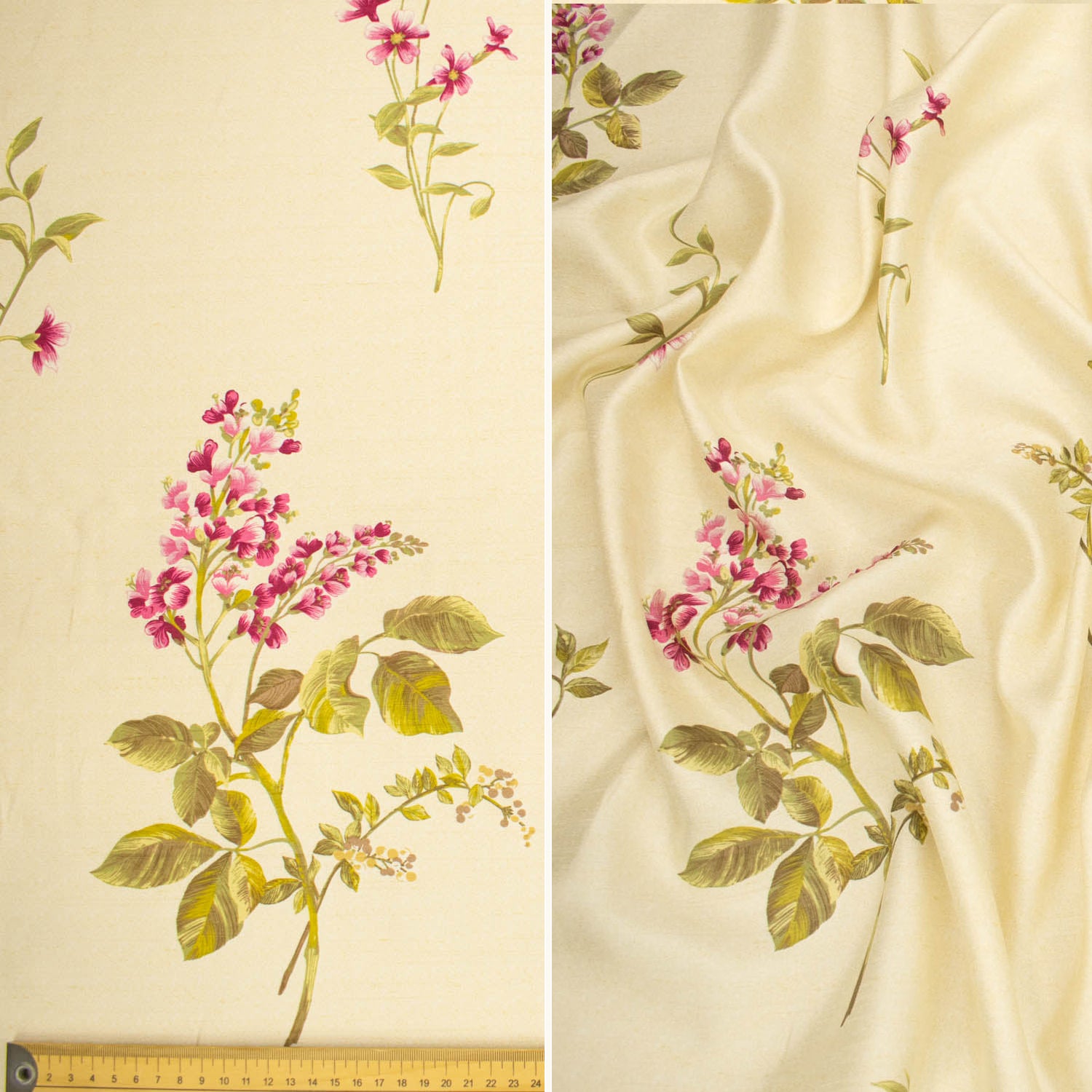 Flowers & Leaves Printed Curtaining/Upholstery Fabric 150cm