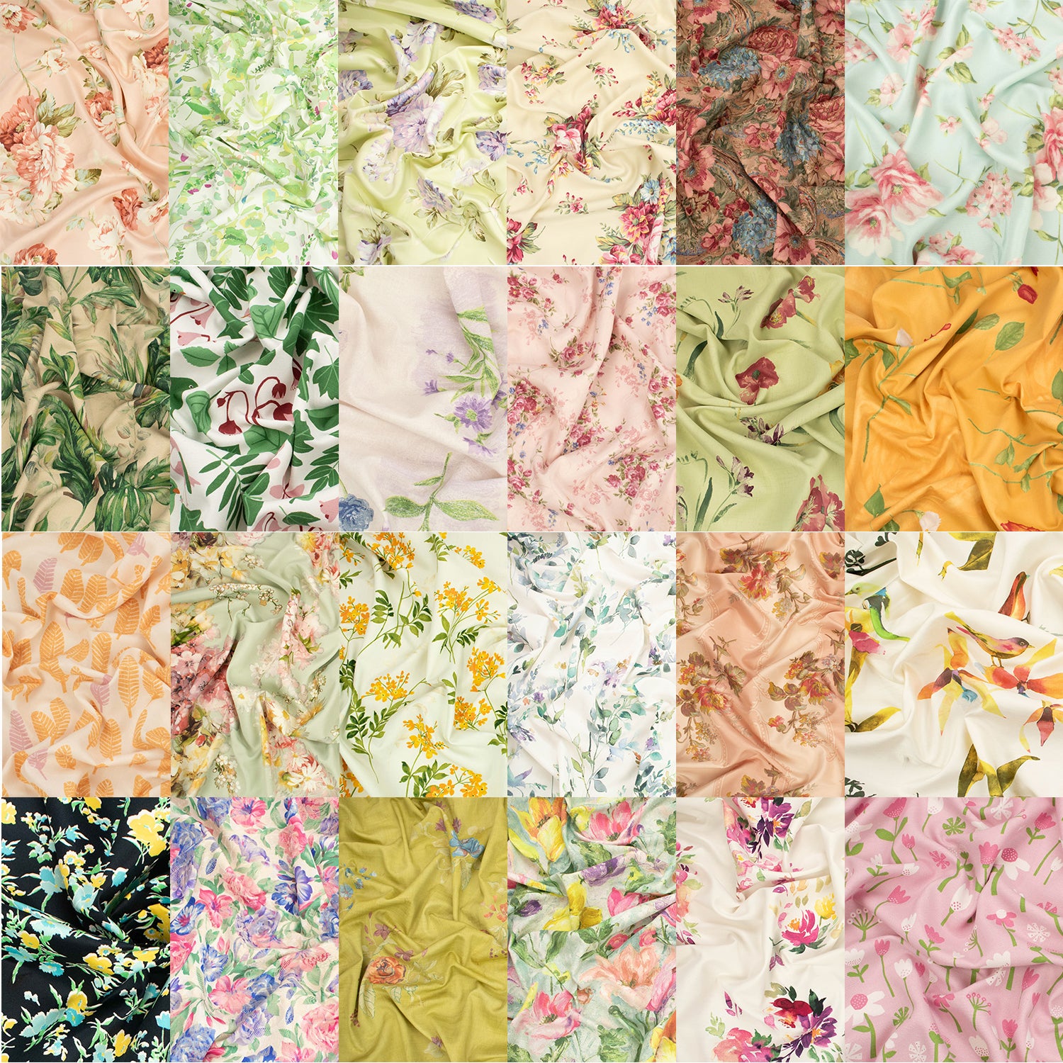 Flowers & Leaves Printed Curtaining/Upholstery Fabric 150cm