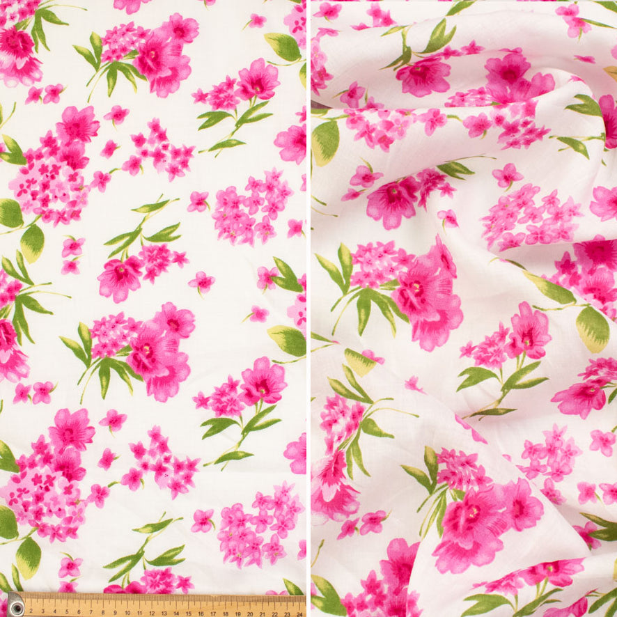 Pure Linen Flower Prints 112CM