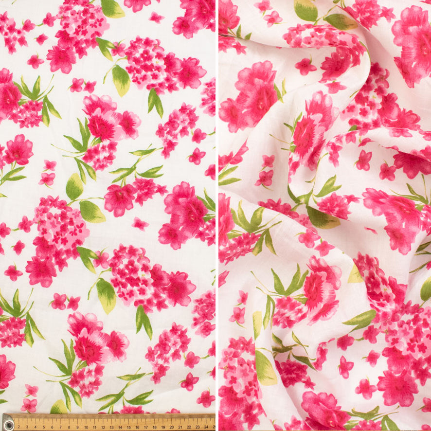 Pure Linen Flower Prints 112CM