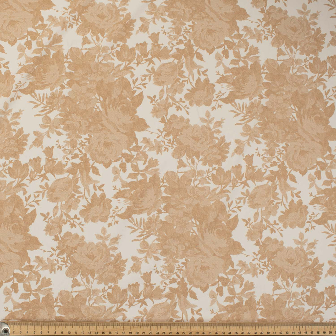 Printed Lining Design-10 Beige Florals on White