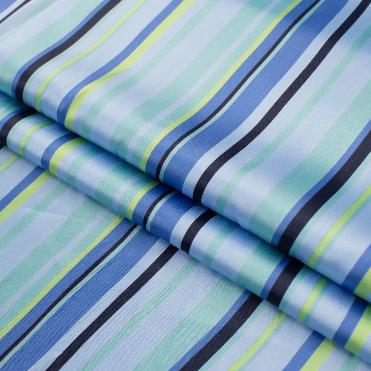 Printed Satin Lining Design-13 Royal & Navy Stripes on Sky Blue