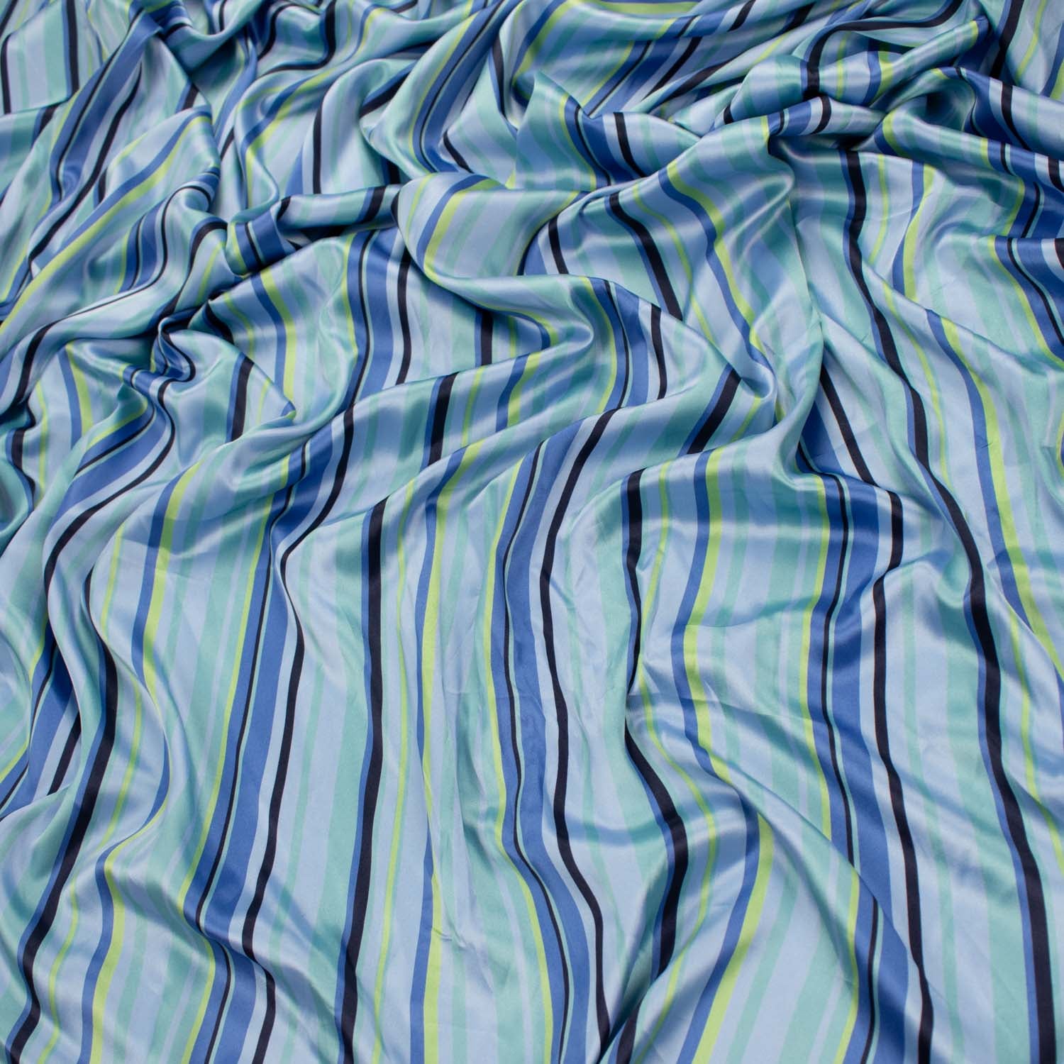 Printed Satin Lining Design-13 Royal & Navy Stripes on Sky Blue