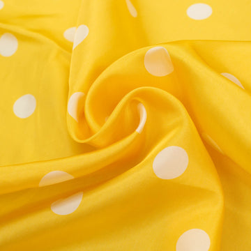 Printed Lining Design-22 White Dots on Yellow