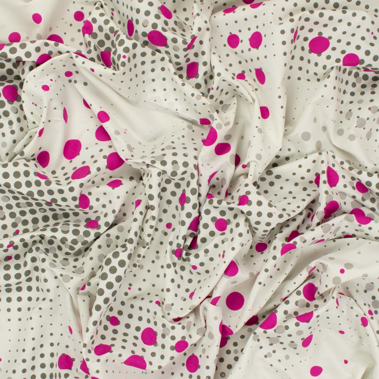 Printed Lining Design-37 Pink & Grey Dots on Ivory