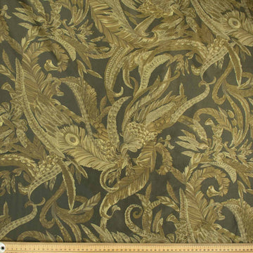Printed Lining Design-38 Dark Gold Feather on Brown