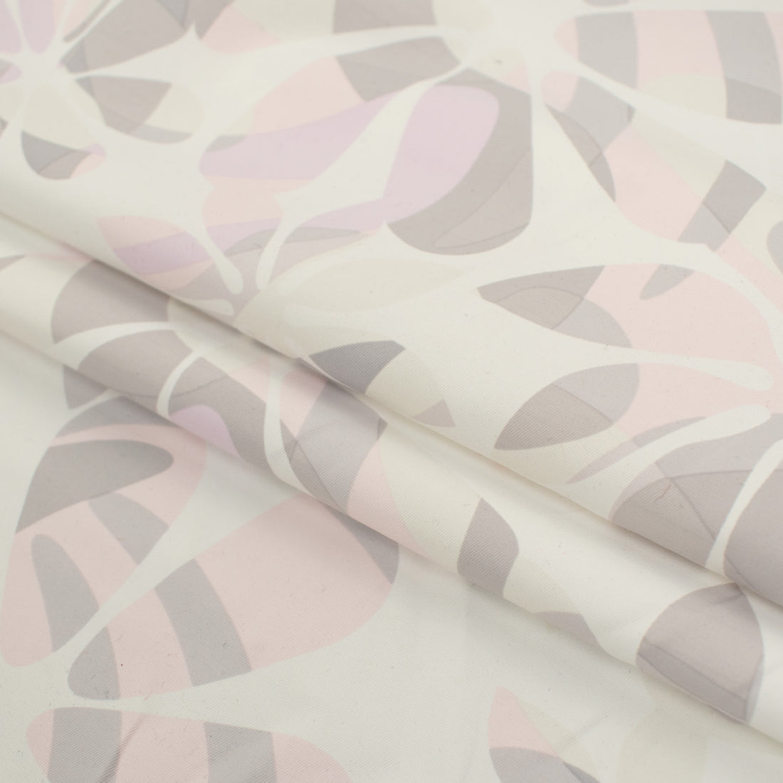 Printed Lining Design-39 Grey & Baby Pink Florals on Ivory